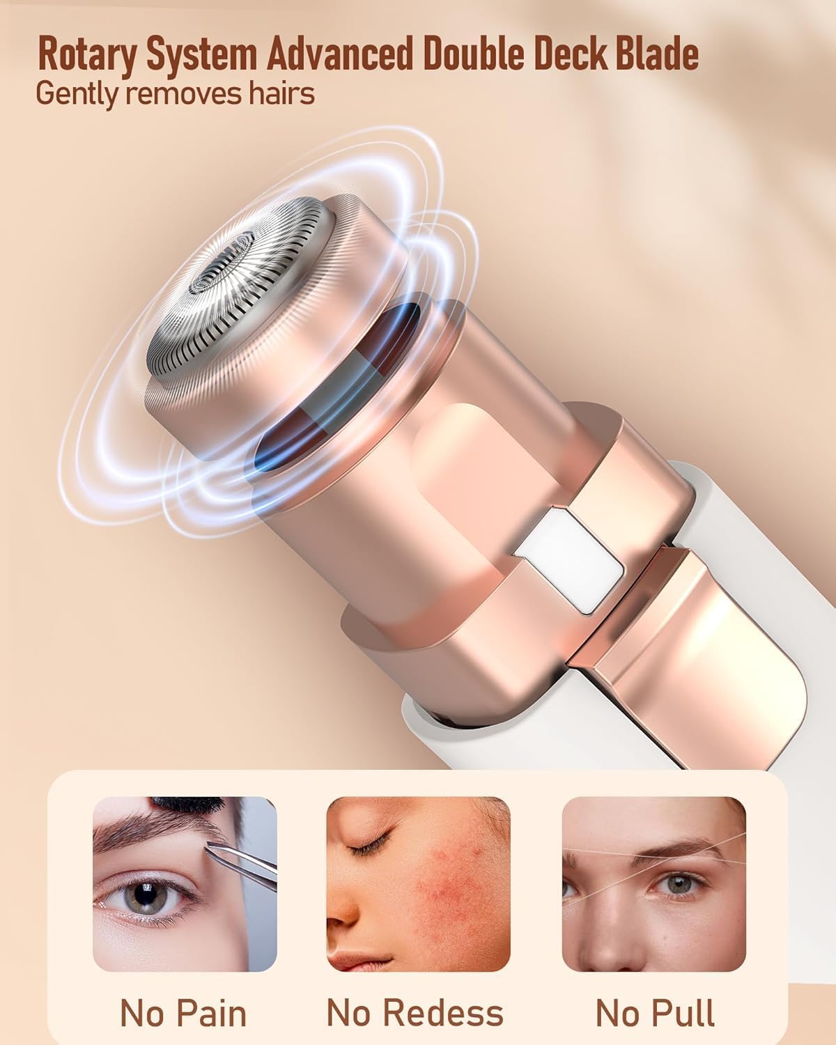 Home Flair Facial Hair Remover for Women – 2-in-1 Rechargeable Precision Trimmer with LED Light