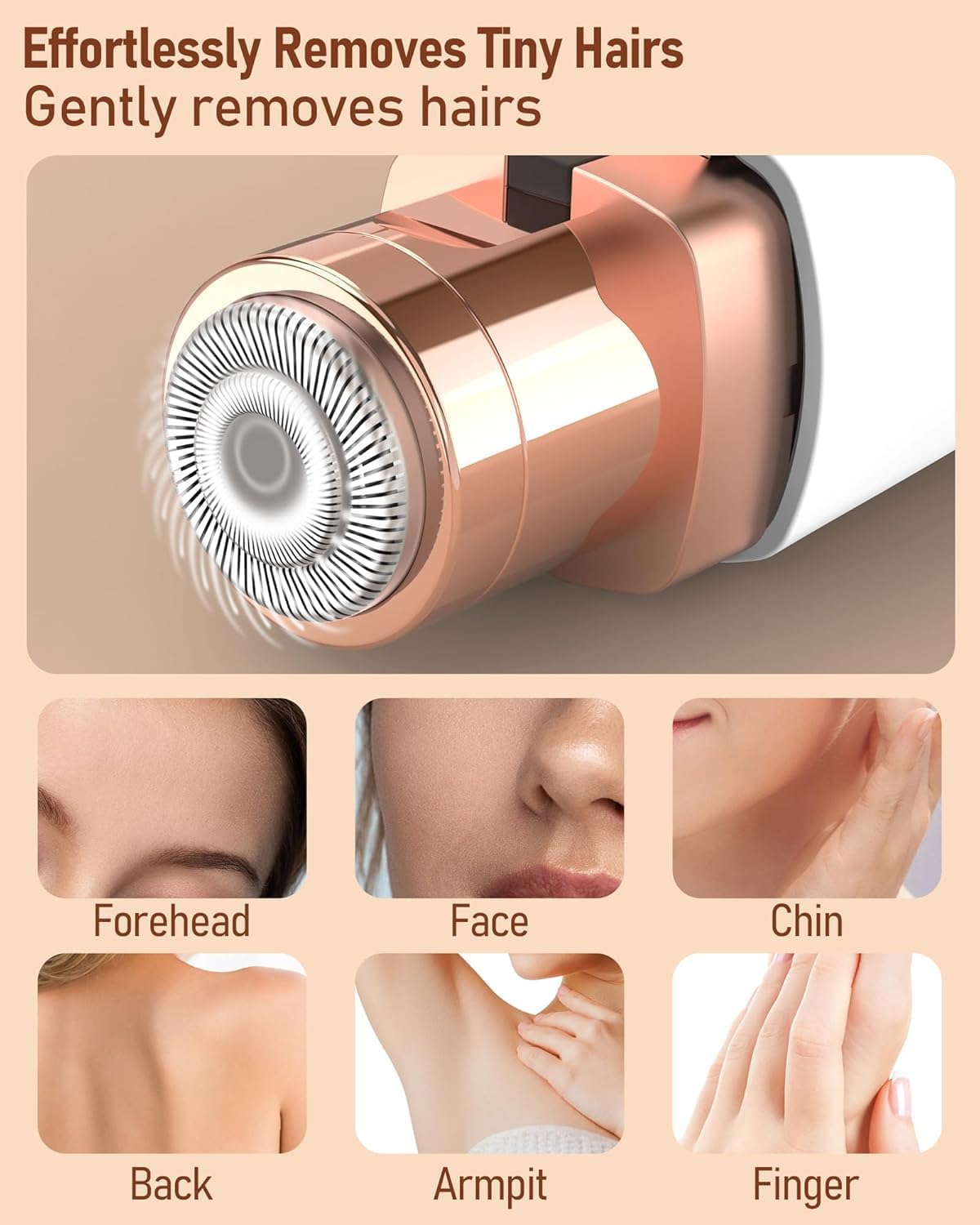 Home Flair Facial Hair Remover for Women – 2-in-1 Rechargeable Precision Trimmer with LED Light